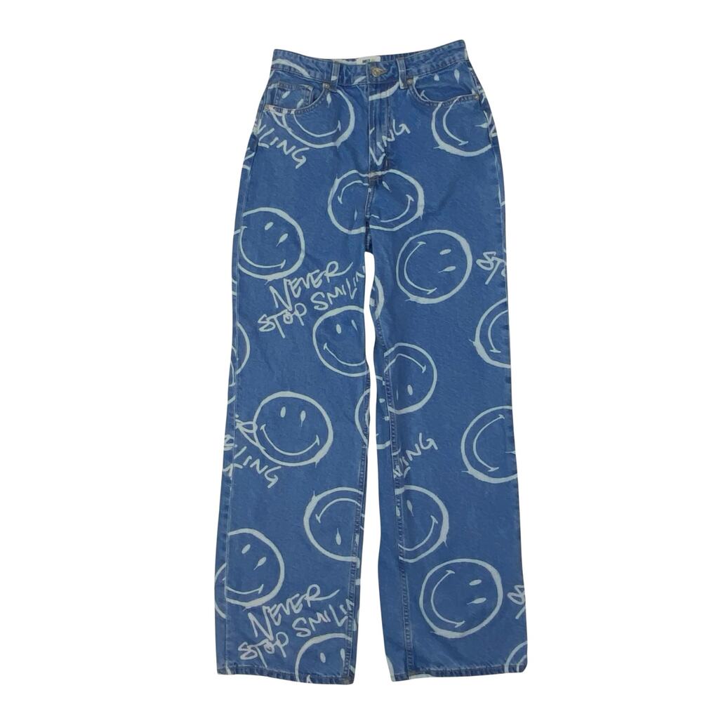 Smiley x H&M Jeans Size 4 Wide Leg High Rise